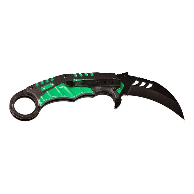 Нож складной керамбит Skif Plus Cockatoo (длина: 200мм, лезвие: 82мм, черное), зеленый - изображение 2