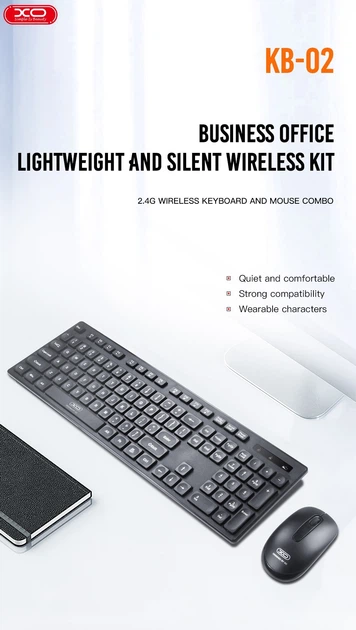 Беспроводная клавиатура с мышью XO KB-02 black - изображение 5