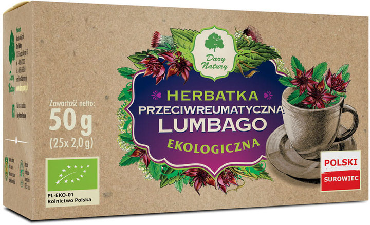 Чай при ревматизмі Dary Natury Herbatka Lumbago 25 x 2 g (DN2232) - зображення 1