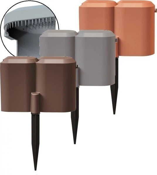 Садовий бордюр Prosperplast Palisada SNAIL IPSP-R222 декор для саду коричневий 1.90 м - зображення 2