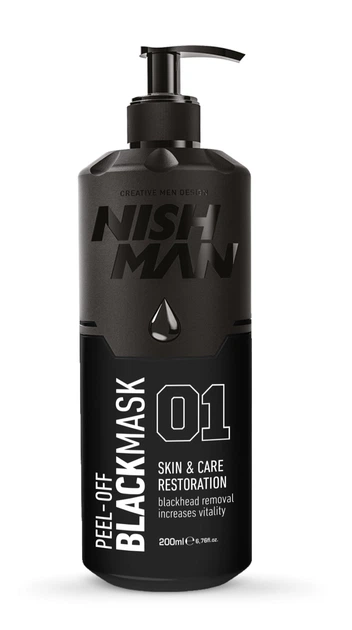 Черная маска для лица Nishman Pell-Off Black Mask с дозатором 200мл - Фото 1 Черная маска для лица Nishman Pell-Off Black Mask с дозатором 200мл - изображение 1