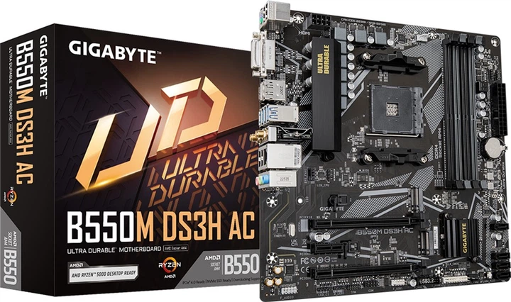 Материнская плата Gigabyte B550M DS3H AC (sAM4, AMD B550, PCI-Ex16) - изображение 4