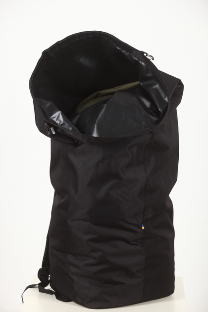 Тактический баул-рюкзак 65 литров Черный Oxford 600 D MELGO влагозащитный вещевой мешок - изображение 2