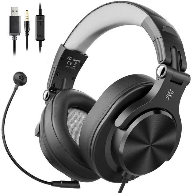 Игровые стерео наушники OneOdio A71D Black проводные наушники с микрофоном и шумоподавлением Наушники для стриминга Чёрный. - Фото 3 Игровые стерео наушники OneOdio A71D Black проводные наушники с микрофоном и шумоподавлением Наушники для стриминга Чёрный. - изображение 3