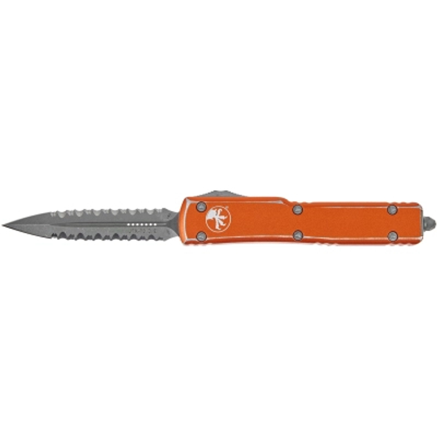 Ніж Microtech UTX-70 Double Edge Apocalyptic DFS Serrator Distressed Orange (147-D12DOR) - зображення 1