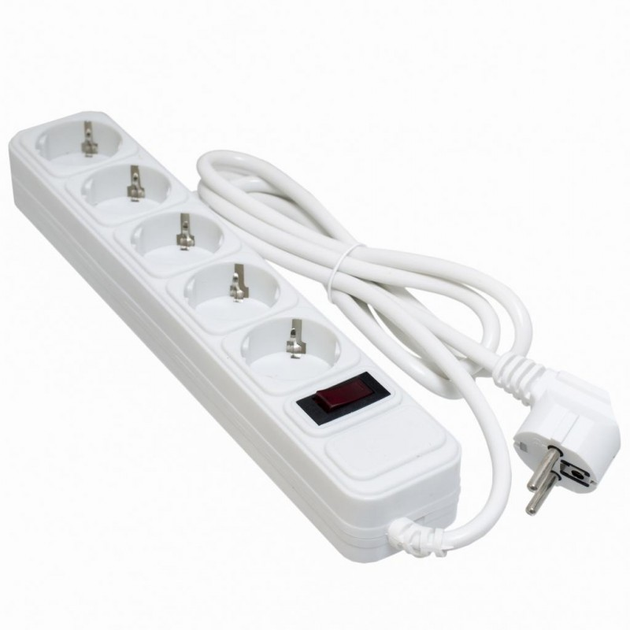 Сетевой фильтр питания Patron 5m (SP-1055W), 5 розеток White (EXT-PN-SP ...