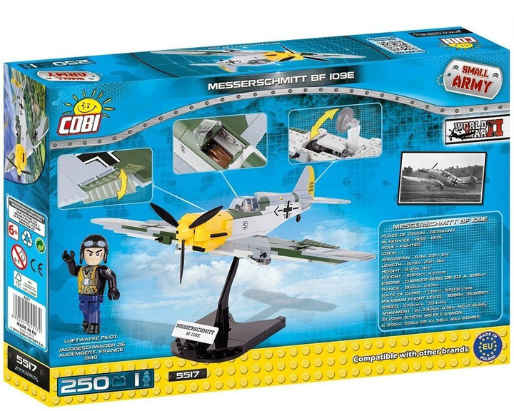 Klocki konstrukcyjne Cobi II Wojna Światowa Samolot Messerschmitt Bf-109E (COBI-5517) (5902251055172) - obraz 2