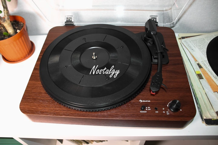 Вініловий програвач Auna TT-Classic Light Wood з вбудованими