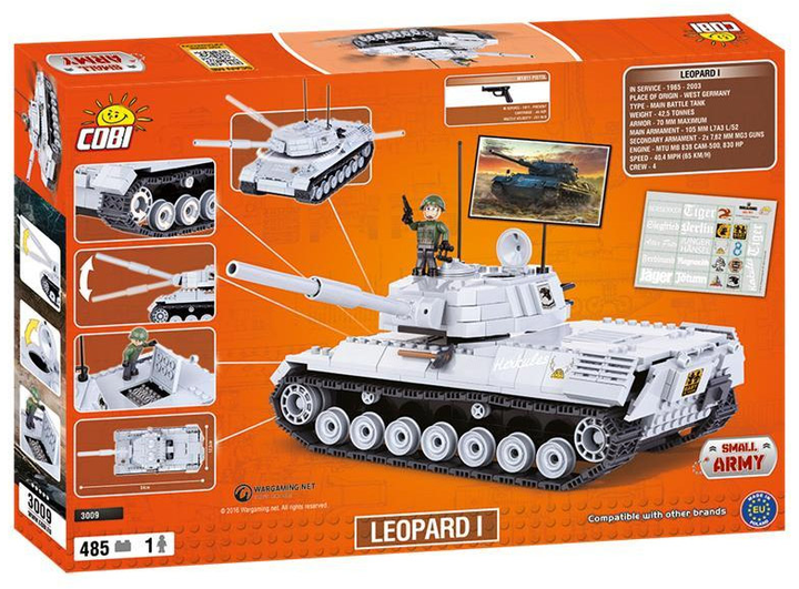 Klocki konstrukcyjne Cobi World Of Tanks Leopard I (COBI-3009) - obraz 6