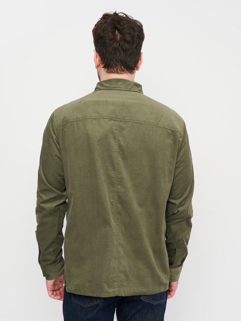 Рубашка хлопковая мужская Jack Wolfskin Nature Shirt M 1403571-4550 S Серая с оливковым (4064993526929) 