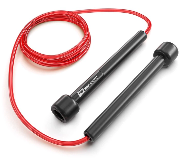 Скакалка Hop-Sport Crossfit NEW з пластиковыми ручками HS-P025JR красная - изображение 2
