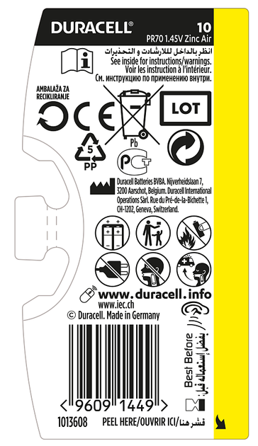 Батарейка Duracell HA 10 6 шт. (6409621) - изображение 4