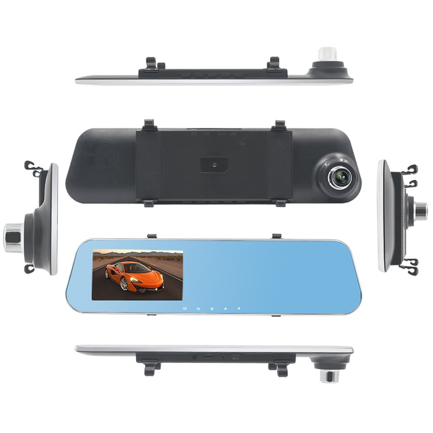 Автомобільний відеореєстратор дзеркало заднього виду DVR DV400 Touch 4,3" Full HD сенсорний екран - зображення 2