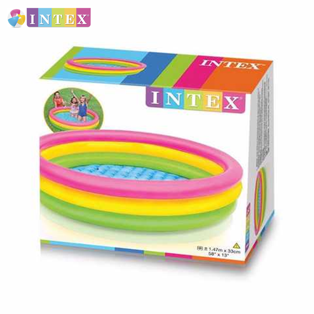 Надувной детский бассейн "Радуга" Intex 57422 NP 147x33см, 355л, бассейн для детей от 3 лет - изображение 4