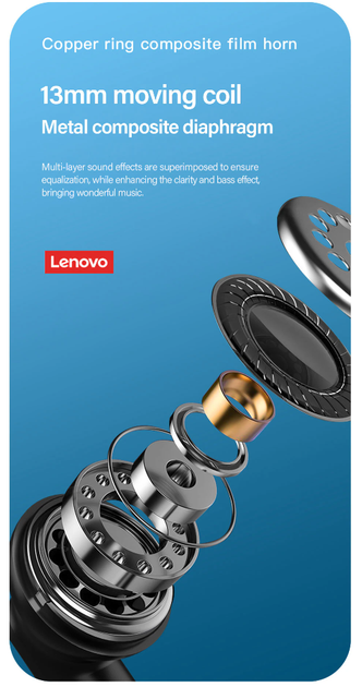 Бездротові навушники Lenovo XT96 Black - зображення 4