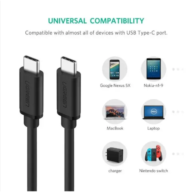 Кабель Ugreen US286/50998 USB Type-C - USB Type-C 1.5м Черный - изображение 3
