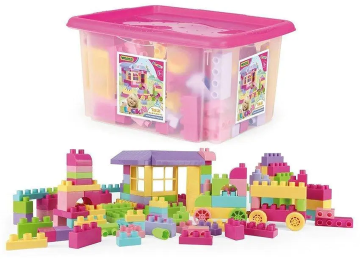 Klocki konstrukcyjne Wader Middle Blocks 132 elementy w pudełku dla dziewczynek (41280) - obraz 2