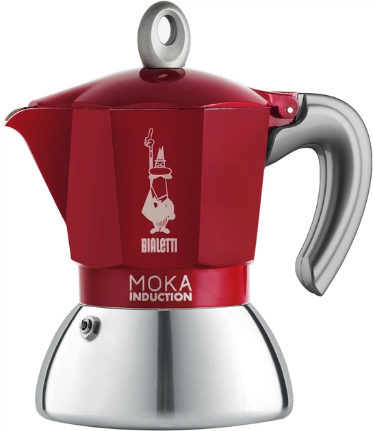 Гейзерна кавоварка Bialetti New Moka Induction на 2 чашки Червона (0006942) - Фото 1 Гейзерна кавоварка Bialetti New Moka Induction на 2 чашки Червона (0006942) - зображення 1