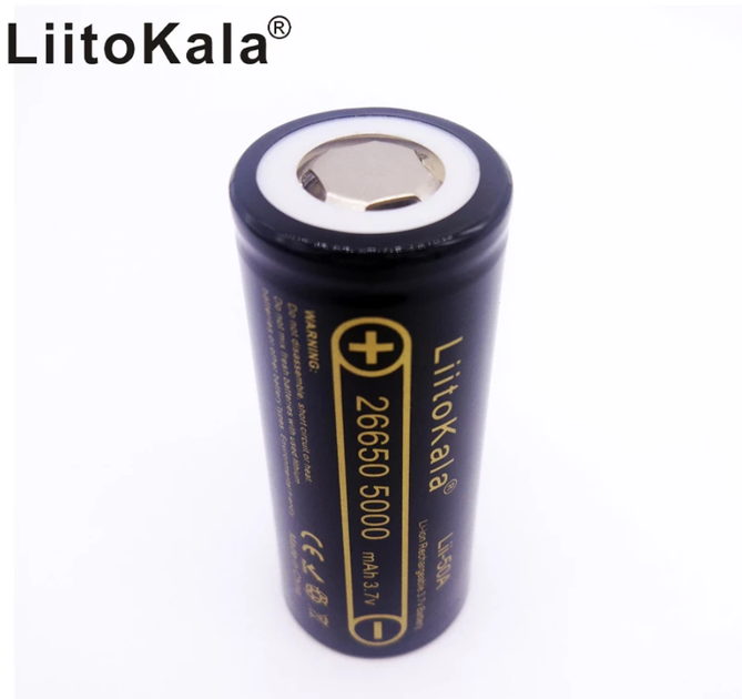 Аккумулятор литий-ионный 26650 LIITOKALA Lii-50A 5000mAh оригинальный li-ion без защиты - Фото 9 Аккумулятор литий-ионный 26650 LIITOKALA Lii-50A 5000mAh оригинальный li-ion без защиты - изображение 9