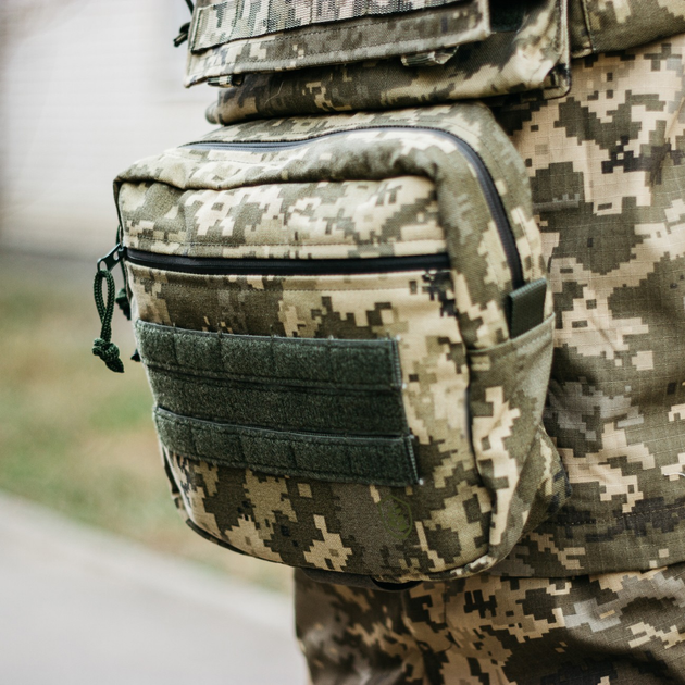 Тактический напашник, сумка ВСУ напашный военный итог на бронежилет, Пиксель - зображення 2