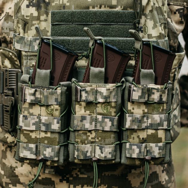 Комплект подсумков для магазина АК 74/74-м, Рпк 74, открытый cordura пиксель, Сумка-подсумок под магазины - изображение 1