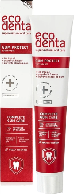 Зубна паста для захисту ясен з маслом чайного дерева - Ecodenta Gum Protection Toothpaste With Tea Tree Oil 75ml (75ml) - Фото 1 Зубна паста для захисту ясен з маслом чайного дерева - Ecodenta Gum Protection Toothpaste With Tea Tree Oil 75ml (75ml) - зображення 1