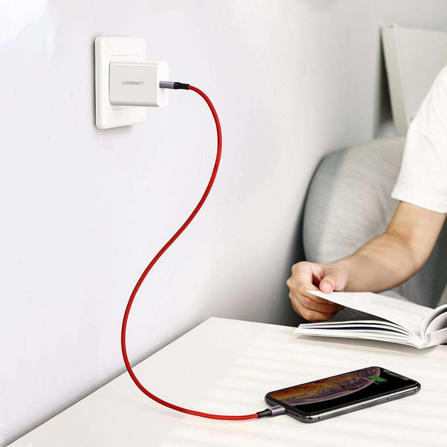 Кабель Ugreen US298/20309 Lightning - USB Type-С 1м Красный - изображение 3