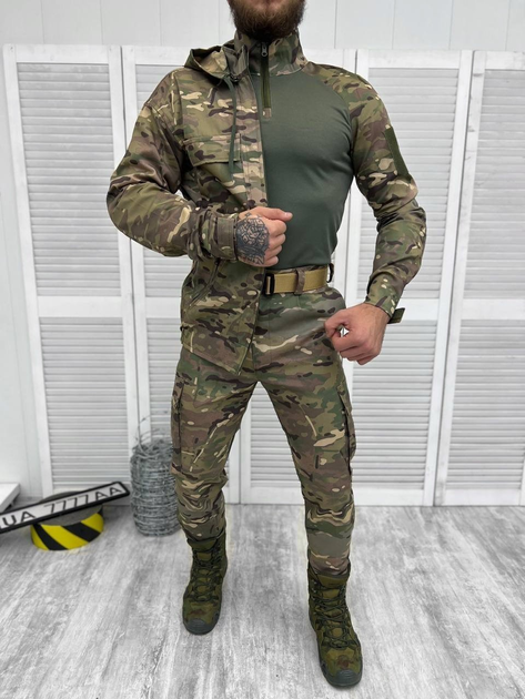 Тактичний військовий костюм Tactical ( Китель + Убакс + Штани ), Камуфляж: Мультикам, Розмір: XXL - зображення 1