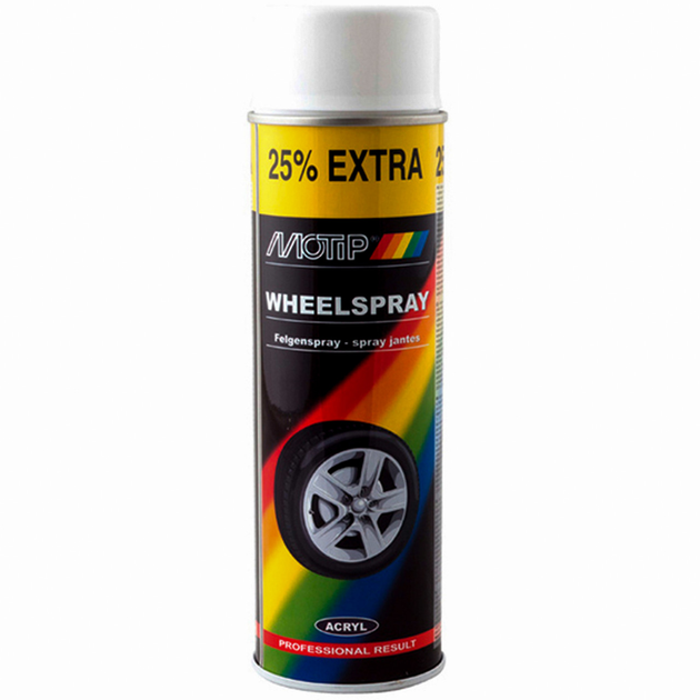 Краска (эмаль) для дисков Motip Wheelspray, 500 мл Аэрозоль Белый ...