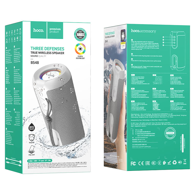 Колонка Bluetooth HOCO BS48 Artistic Сірий – фото, отзывы ...