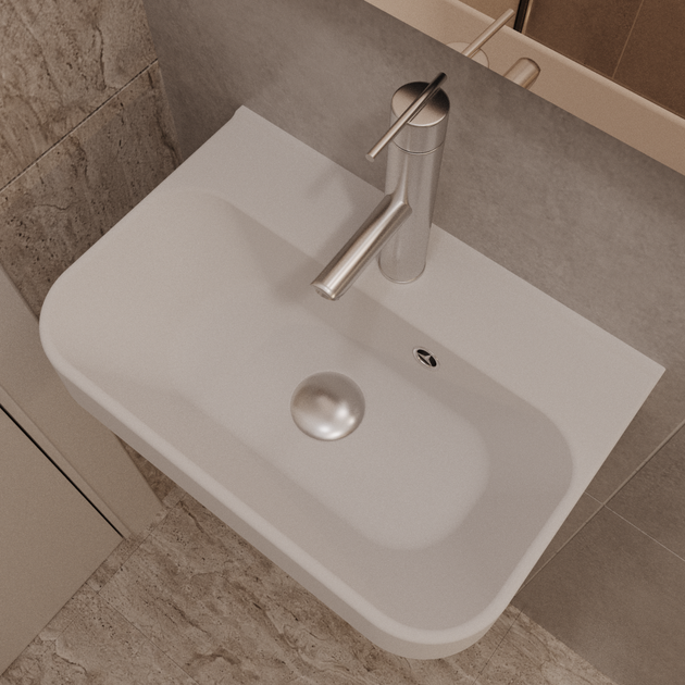 Раковина матова підвісна Amidicon Comfort 45 450х300 з литого каміння - зображення 8