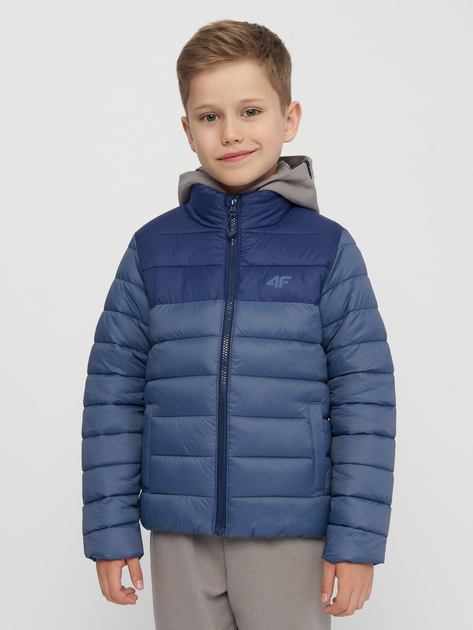Акция на Підліткова демісезонна куртка для хлопчика 4F 4FJSS23TDJAM077-32S 140 см Синя от Rozetka