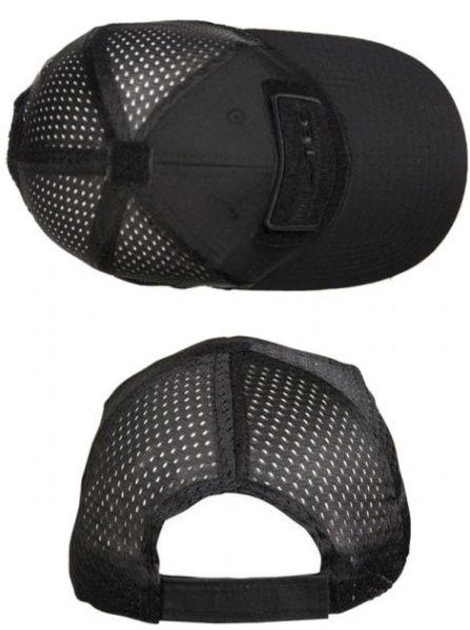 Бейсболка кепка блайзер на лето с сеткой Mil-Tec Черная - изображение 2