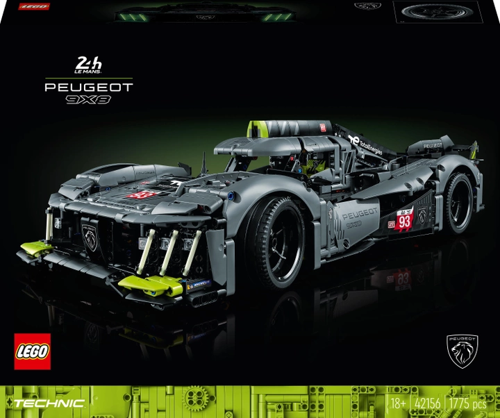 Конструктор LEGO Technic Peugeot 9X8 24H Le Mans Hybrid Hypercar 1775 деталей (42156) - зображення 1