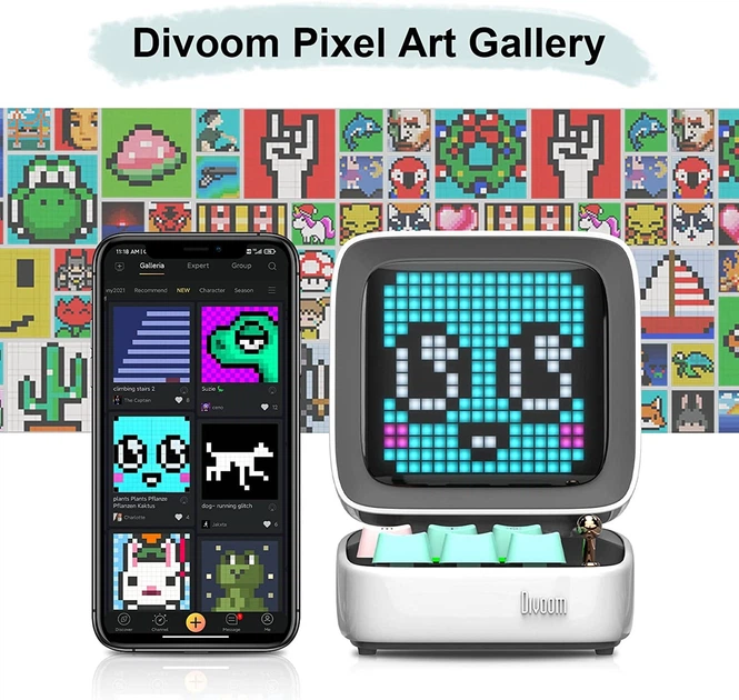 Портативна колонка Divoom Ditoo Pixel Art White - изображение 3