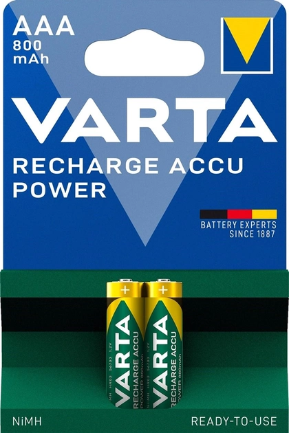 Акумулятор універсальний Varta Ready To Use AAA 800 мАг (56703101402) - зображення 1