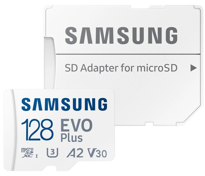 Samsung Evo Plus microSDXC 128GB UHS-I U3 V30 A2 + SD адаптер (MB-MC128KA/EU) - зображення 1