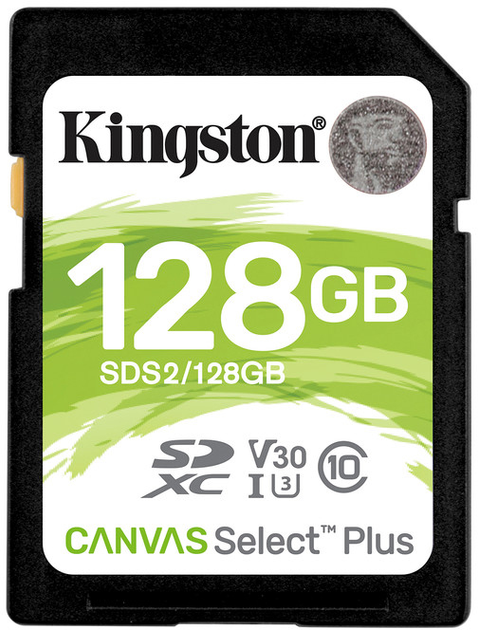 Kingston SDXC 128 GB Canvas Select Plus Class 10 UHS-I U3 V30 (SDS2/128 GB) - obraz 1