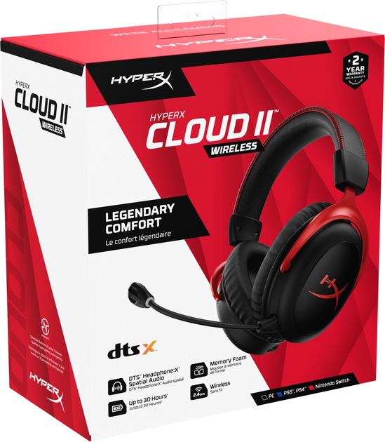 Навушники HyperX Cloud II Wireless Black-Red (HHSC2X-BA-RD/G / 4P5K4AA) - зображення 13