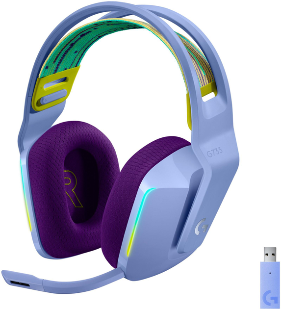 Навушники Logitech Lightspeed Wireless RGB Gaming Headset G733 Lilac (981-000890) - зображення 1