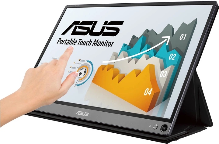Monitor 15.6" Asus ZenScreen Touch MB16AMT (90LM04S0-B01170) IPS dotykowy / USB-C / micro-HDMI / Wbudowany akumulator zapewniający 4 godziny pracy - obraz 3