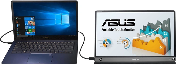 Monitor 15.6" Asus ZenScreen Touch MB16AMT (90LM04S0-B01170) IPS dotykowy / USB-C / micro-HDMI / Wbudowany akumulator zapewniający 4 godziny pracy - obraz 5