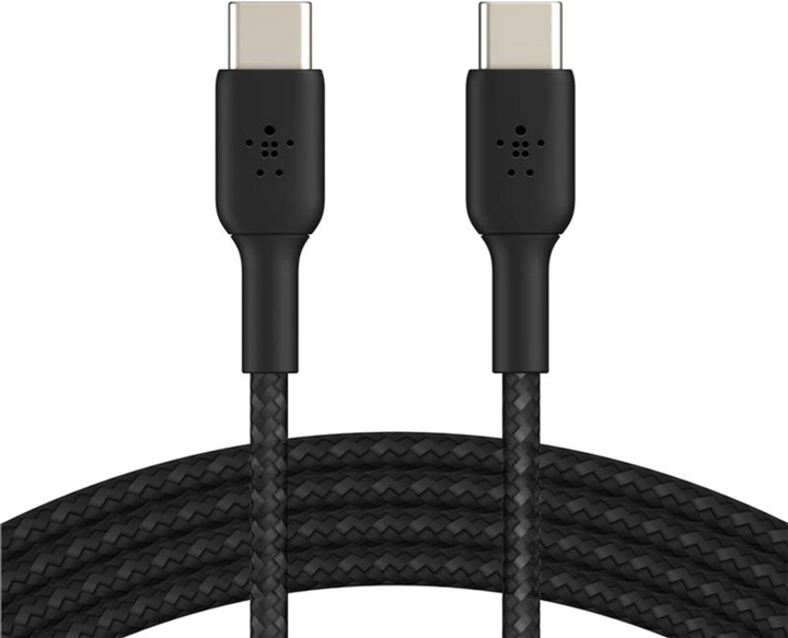 Kabel Belkin USB-C do USB-C w oplocie 1m Czarny (CAB004BT1MBK) - obraz 1