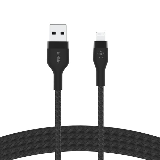 Kabel Belkin W OPLECIE SILIKONOWYM USB-A do Lightning 1m Czarny (CAA010bt1MBK) - obraz 4
