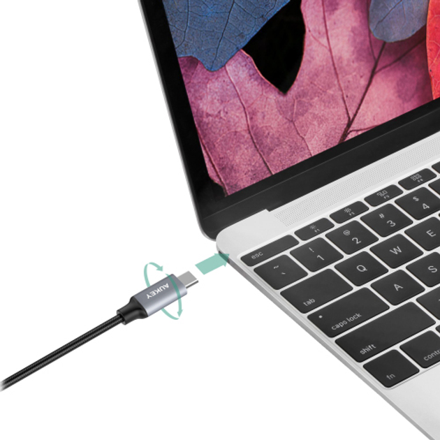 Kabel AUKEY CB-CD2 USB 3.0 - USB Type-C 1 m Czarny (LLTS101712) - obraz 4