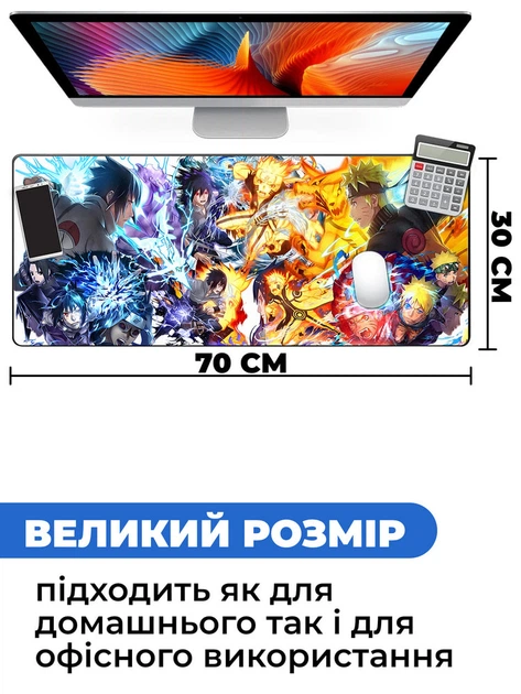 Игровая поверхность (Коврик для мышки) SHLab Naruto vs Sasuke SHM-649 (70х30 см) (30914) - изображение 3