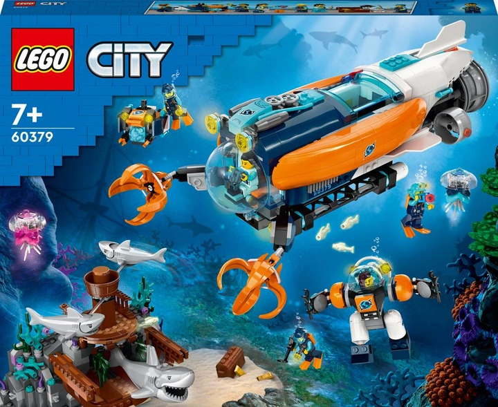 Конструктор LEGO City Глибоководний дослідницький підводний човен 842 деталі (60379) - зображення 1
