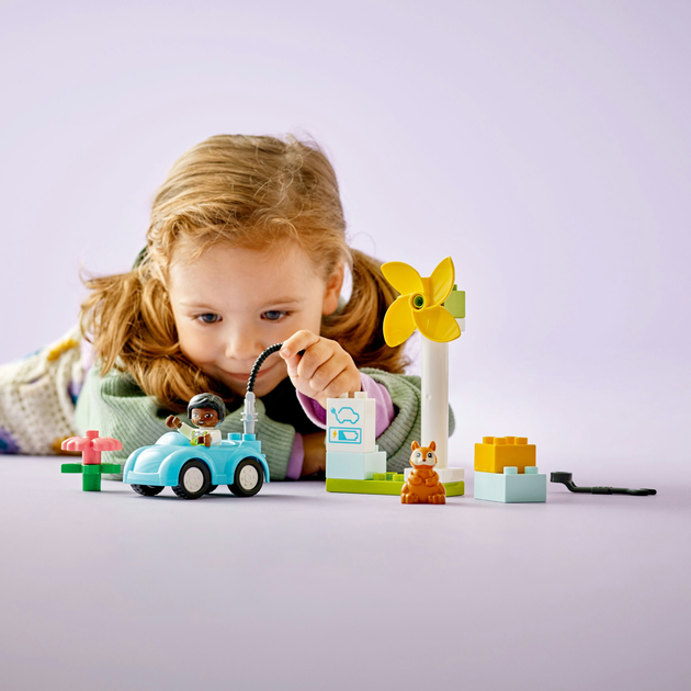 Конструктор LEGO DUPLO Town Вітрова турбіна та електромобіль 16 деталей (10985) - зображення 5