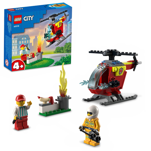 Zestaw klocków LEGO City Helikopter strażacki 53 elementy (60318) - obraz 2