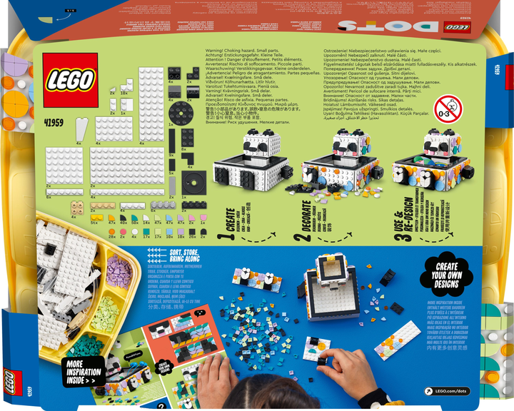 Конструктор LEGO DOTS Шухляда з милою пандою 517 деталей (41959) - зображення 9